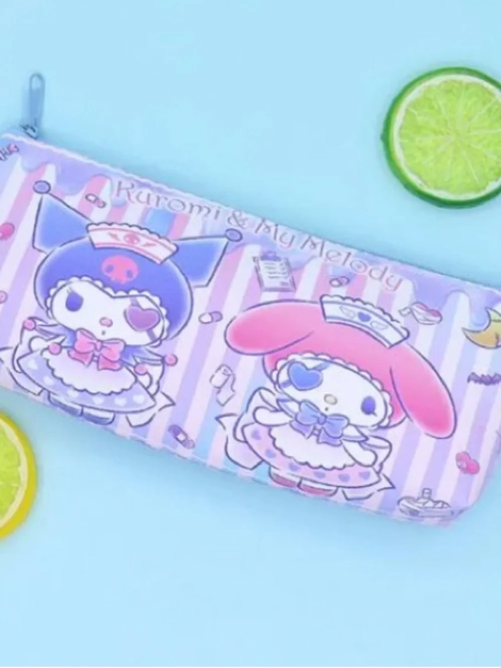 Sanrio Kuromi & My Melody Pencil Case - Pastel Purple & Pink